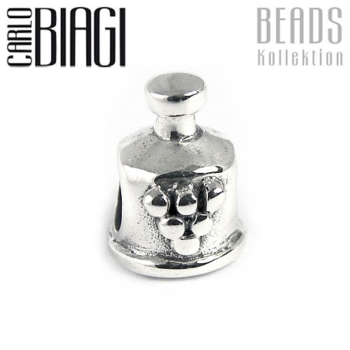 Carlo Biagi Bead Weinflasche Silber European Beads BBS030