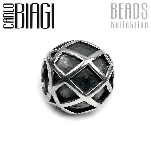 Carlo Biagi Bead Gitterdekor Silber European Beads BBS062