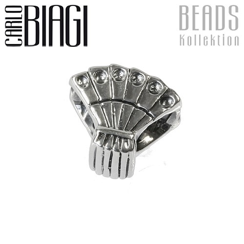 Carlo Biagi Bead Hand Fächer Silber European Beads BBS143