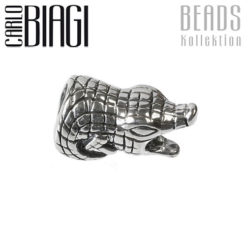 Carlo Biagi Bead Alligator Silber European Beads BBS225