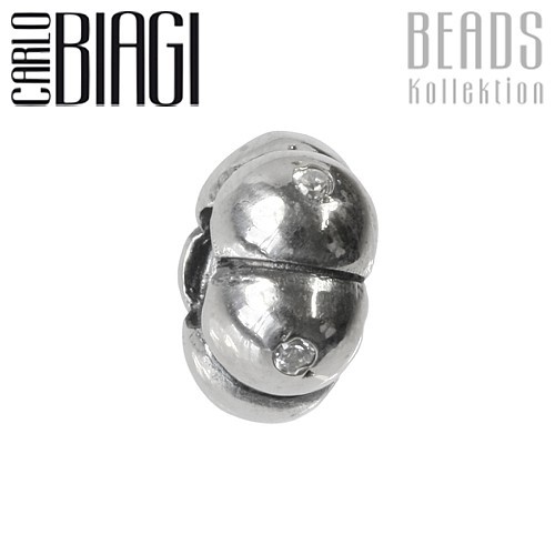 Carlo Biagi Zirkonia Blume Silber European Beads BBSCZ02C