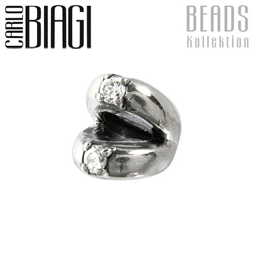 Carlo Biagi Zirkonia Bead Ring European Beads BBSCZ50C