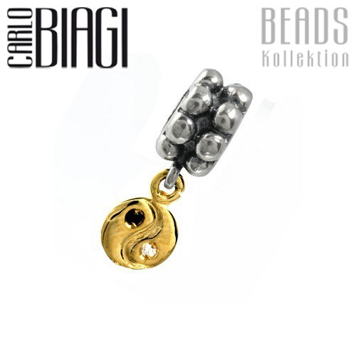 Carlo Biagi Dangle Bead YinYang European Beads BDBG13