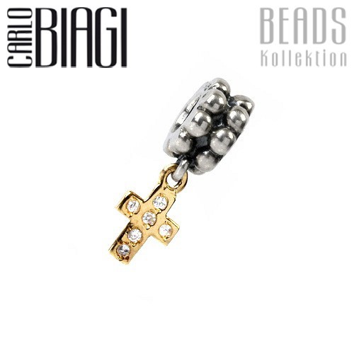 Carlo Biagi Dangle Bead Kreuz Silber European Beads BDBG18