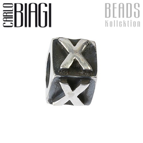 Carlo Biagi Bead Buchstabe X Silber European Beads BLPX