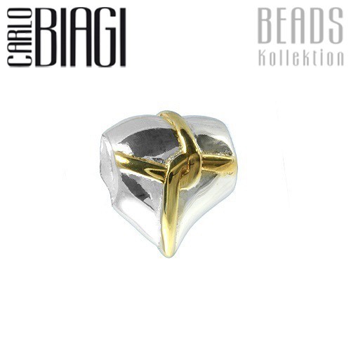 Carlo Biagi Bead Herz Silber Bicol European Beads BTT09