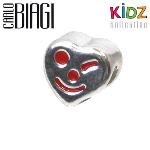Carlo Biagi Kidz Bead Herz rot 925 Beads für Armband KBE020