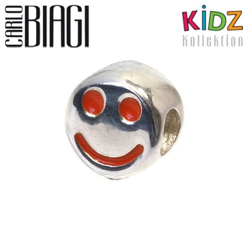 Carlo Biagi Kidz Bead Smiley orange 925 Beads für Armband KBE029