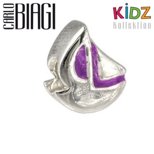 Carlo Biagi Kidz Bead Schiff lila 925 Beads für Armband KBE047