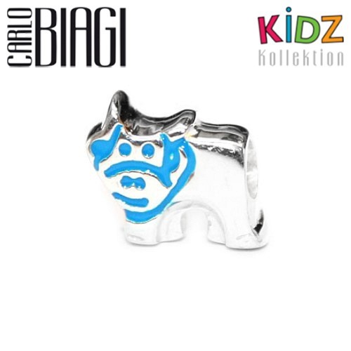 Carlo Biagi Kidz Bead Kuh blau 925 Beads für Armband KBE049