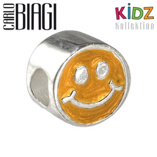 Carlo Biagi Kidz Bead Smiley orange 925 Beads für Armband KBE060