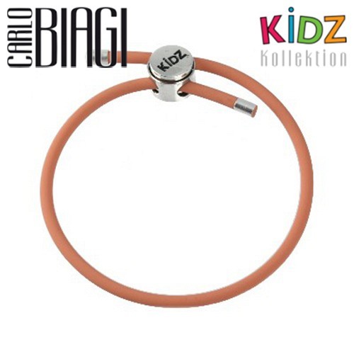 Carlo Biagi Kidz Bead Armband Kautschuk orange Silber KBRRLO