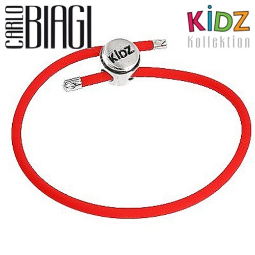 Carlo Biagi Kidz Bead Armband Kautschuk rot 925 KBRRLR
