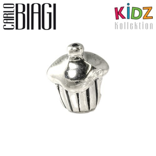 Carlo Biagi Kidz Bead Muffin Silber Beads für Armband KSB02