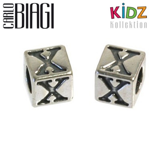Carlo Biagi Kidz Bead Buchstabe X Silber Beads KSSLX