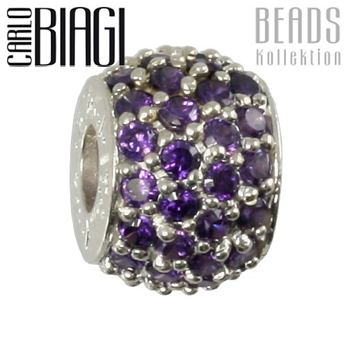 Carlo Biagi Zirkonia Bead lila European Beads BBSCZPS01PR