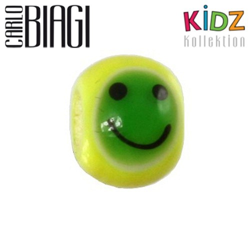 Carlo Biagi Kidz Glas Bead gelb mit Smiley KBGS09