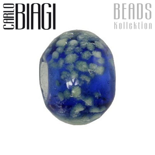 Carlo Biagi Glas Bead blau Leuchtet im Dunkeln BBGG04BL