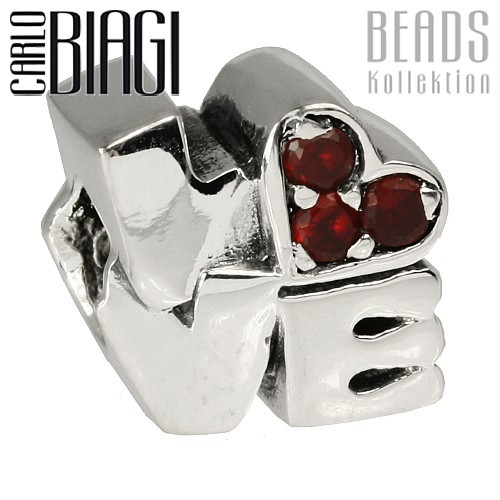 Carlo Biagi Bead Love rot Zirkonia European - Beads BBSCZ110R