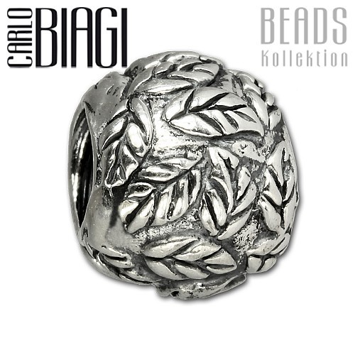 Carlo Biagi Bead Blätterkugel 925 Silber European Beads BBS177