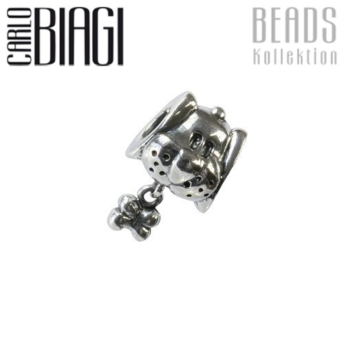 Carlo Biagi Dangle Bead Hund Silber European Beads BDDS05