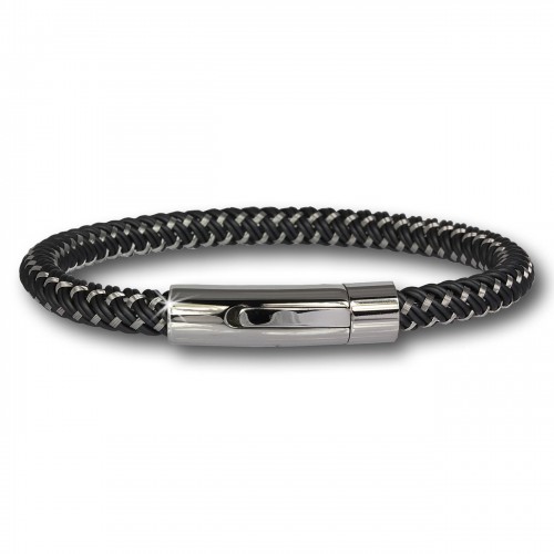 SilberDream Damen Armband Geflecht schwarz mit Stahlverschluss SDA503S