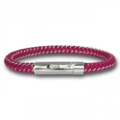 SilberDream Damen Armband Geflecht pink mit Stahlverschluss SDA503P