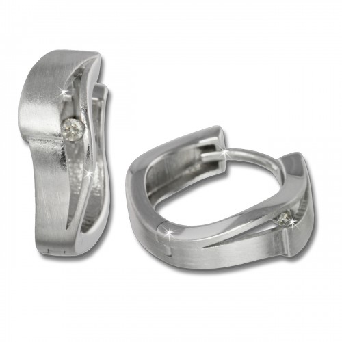 SilberDream Creole Ring Zirkonia 16mm 925er Silber Damen Ohrring SDO338W