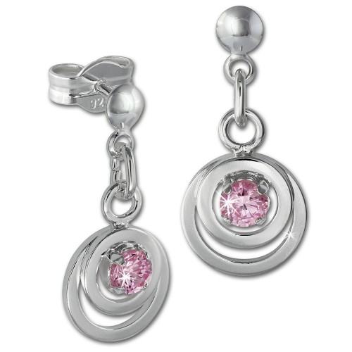 SilberDream Ohrring Doppelring Zirkonia rosa 925 Ohrhnger SDO580A