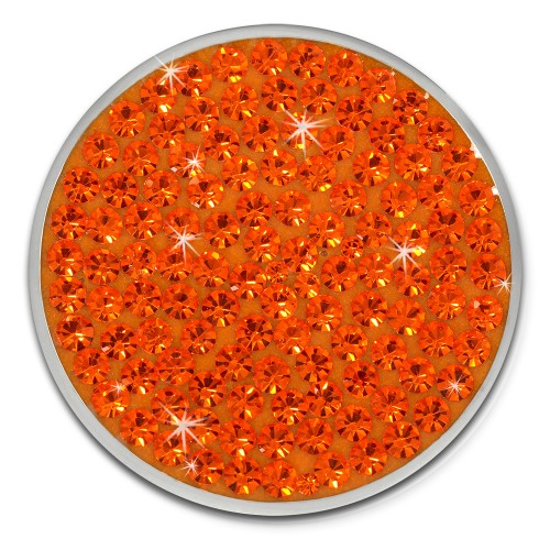 Amello Edelstahl Coin Zirkonia orange für Coinsfassung Edelstahlschmuck ESC301O