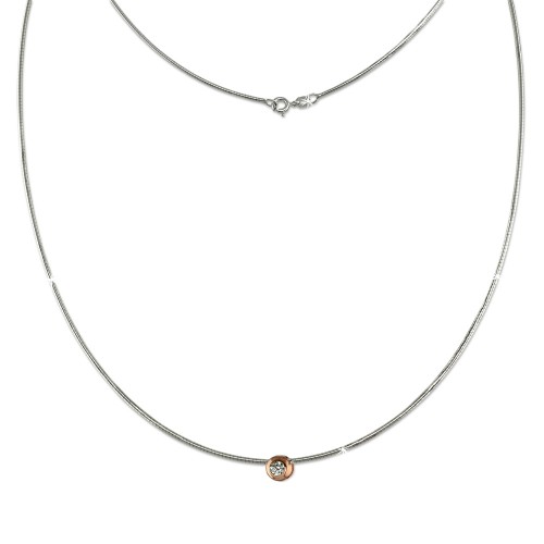 SilberDream Omega Halskette Zirkonia rose aus 925er Silber Damen 50cm SDK23245E