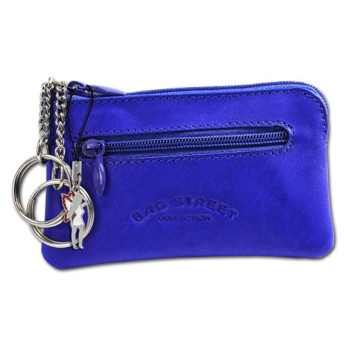 Schlüsseltasche blau Echtleder, glattes Leder Etui Bag Street OPJ900B