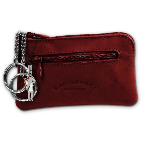 Schlüsseltasche rotbraun Echtleder, glattes Leder Etui Bag Street OPJ900C